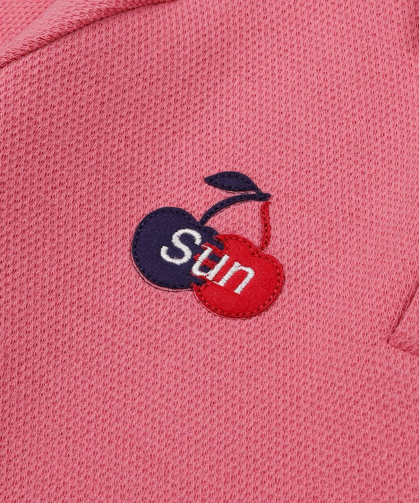 SUNDAY FRUIT MARKET W) Cherry Waffle Collar Tee Pink