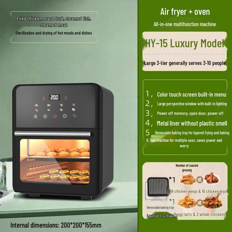 Multifunctional Electric Oven Air Fryer with Visual Window and Large Capacity for Home Baking