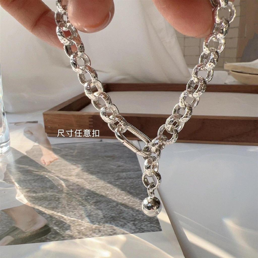 Original Single Heavy Industry Bracelet, Round Ball Bell, Personalized Thick Chain, Adjustable Light Luxury Niche High-end Titanium Steel Bracelet
