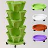 Pot Tray Drainage Hole Space-saving Stackable Strawberry and Herb Garden Pot Tray for Garden