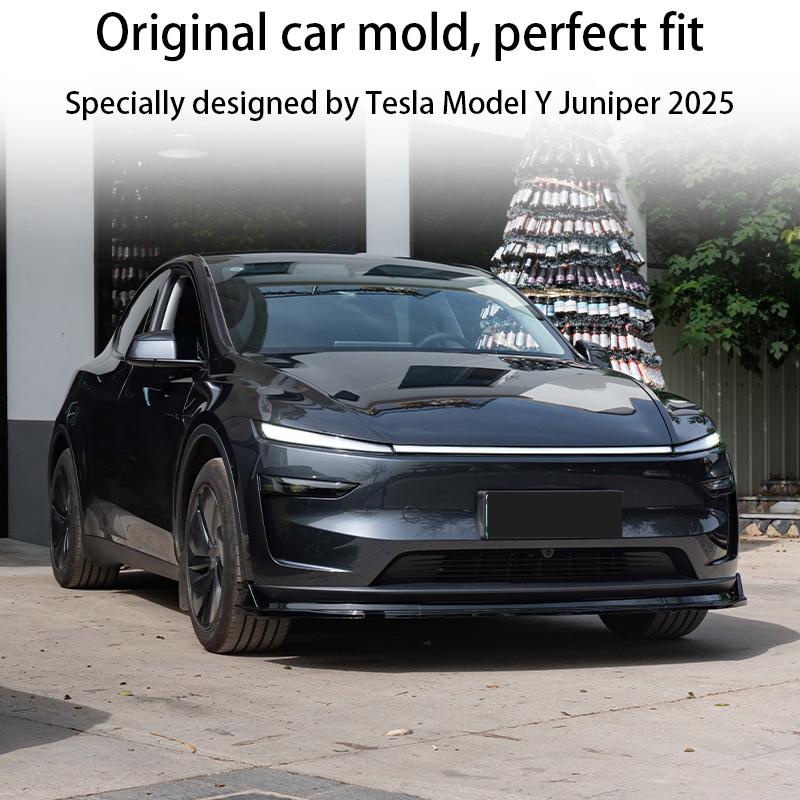 Front Bumper Front Lip Front Shovel Kit For Tesla New Model Y Juniper 2025+ Body Spoiler Splitter Segmented Front Bumper Kit