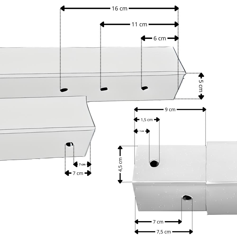Garden pole for shade sail - white