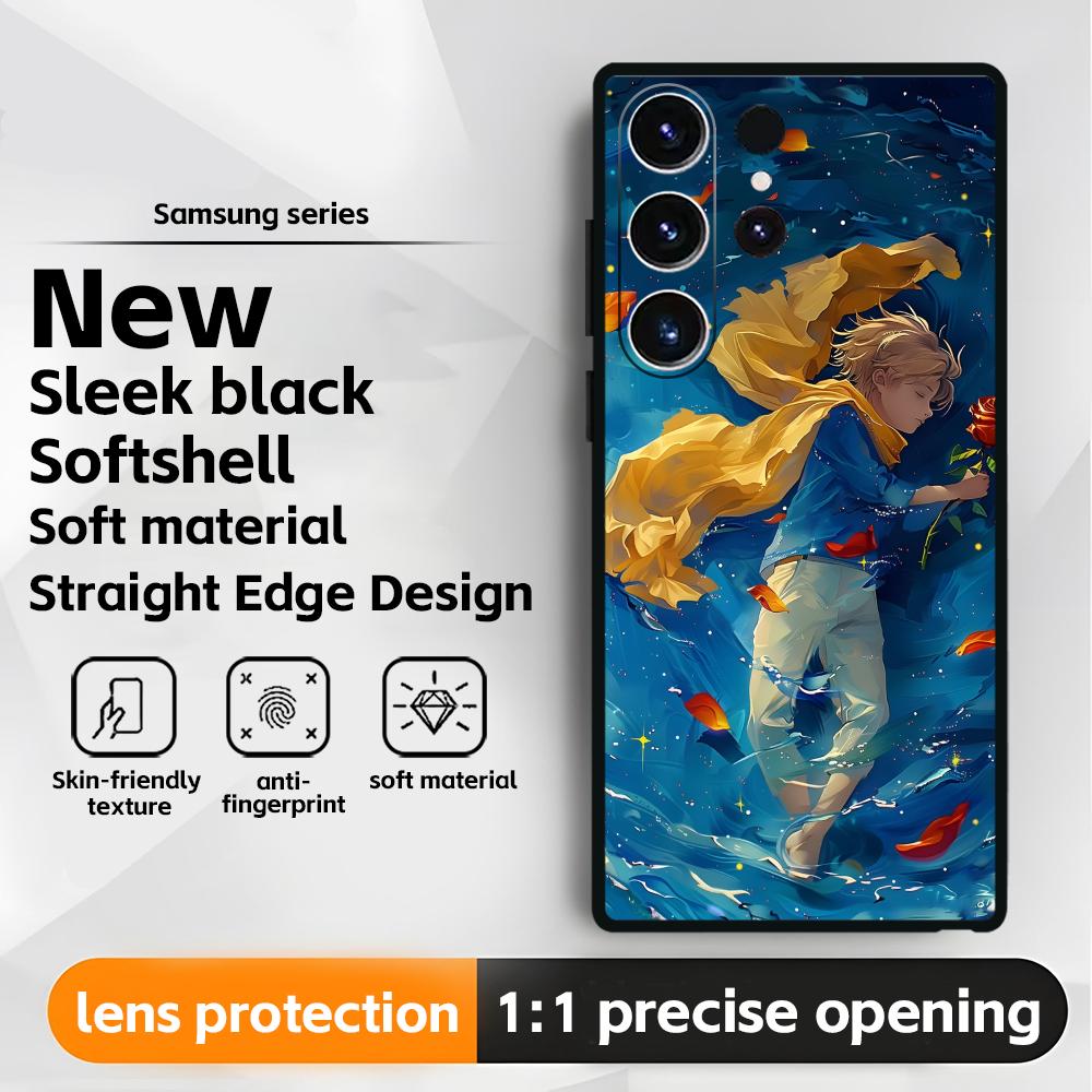 anime The Little Prince  Phone Case For Samsung Galaxy S25 S24 S23 S22 S21 S20 Plus Ultra Note20 Soft Black Galaxy S22+ 5G