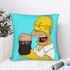 Funny SSimpsons Drinking Soda Funny Meme Pillow Case  Comfy Pillow Cover For Living Room Bed Chair Retro Trendy Cushion Cover