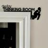 Placa Divertida para Baño Cartel para Puerta de Sala de Pensamiento Arte de Pared Decoración Metálica Humorística Topper para Inodoro Marco de Hierro Negro para Baño Fácil Instalación