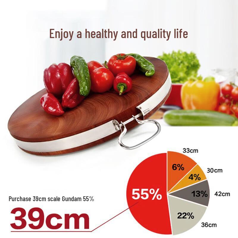 Ironwood Round Cutting Board with U-Handle