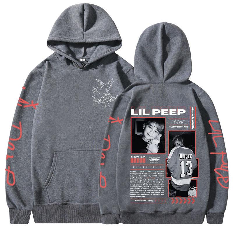 Raper Lil Peep Crybaby Hellboy Bluzy z kapturem Moda Hip Hop Retro Bluzy Męskie Odzież Luźne Długie Rękawy Polarowe Swetry