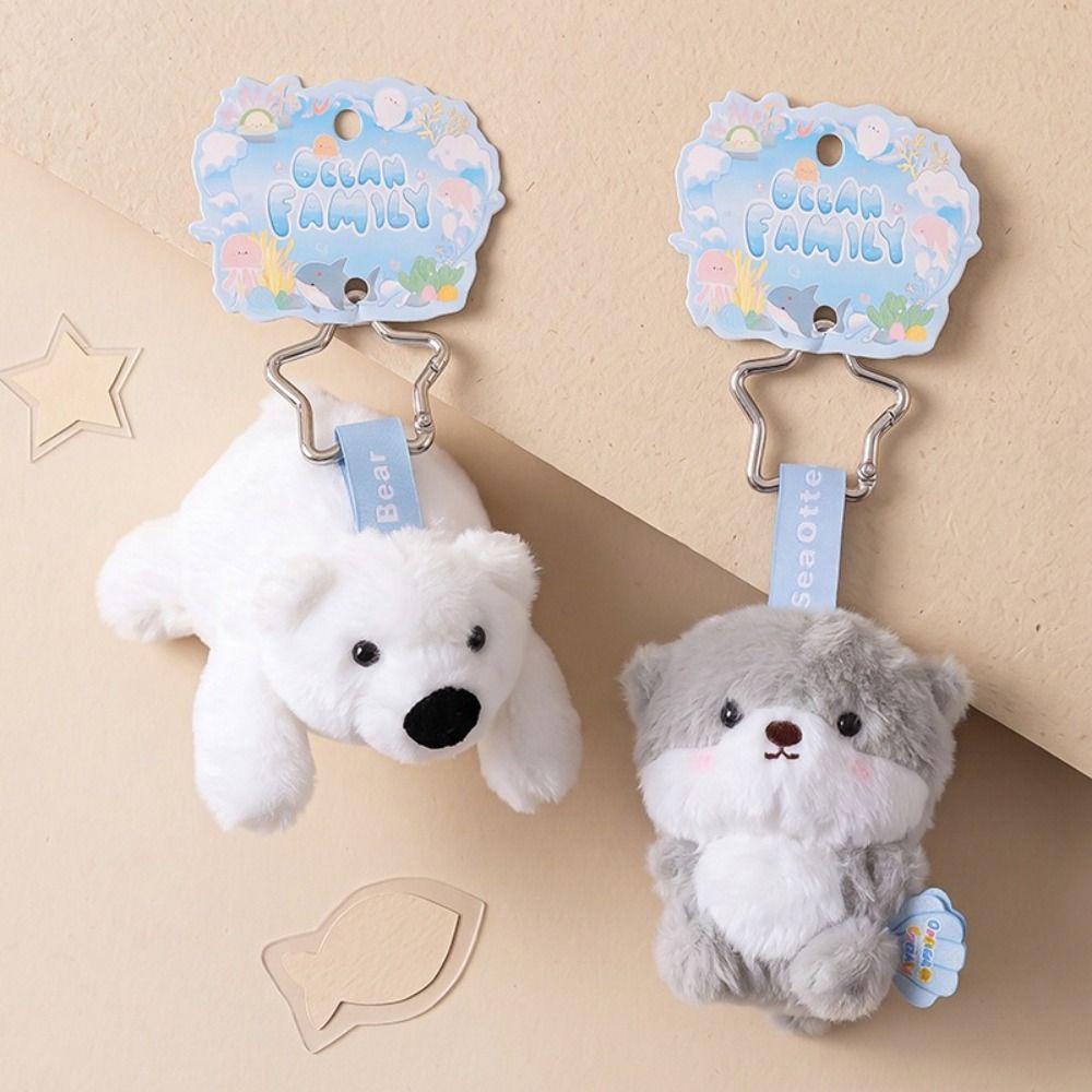 Stuffed Animal Ocean Animal Plush Key Holder Turtle Keychain Shark Seal Keychain  Bag Charm