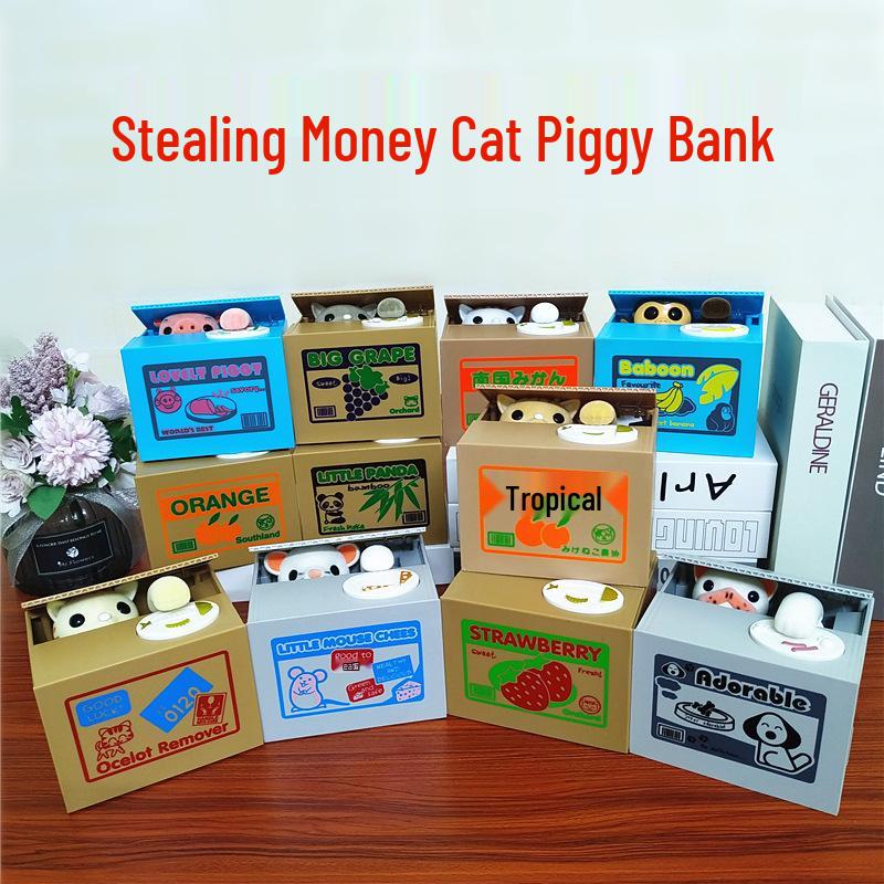 Upgraded Cute Cartoon Panda Money Stealer: Adorable Kitten-Themed Panda Savings Bank Gift Ornaments