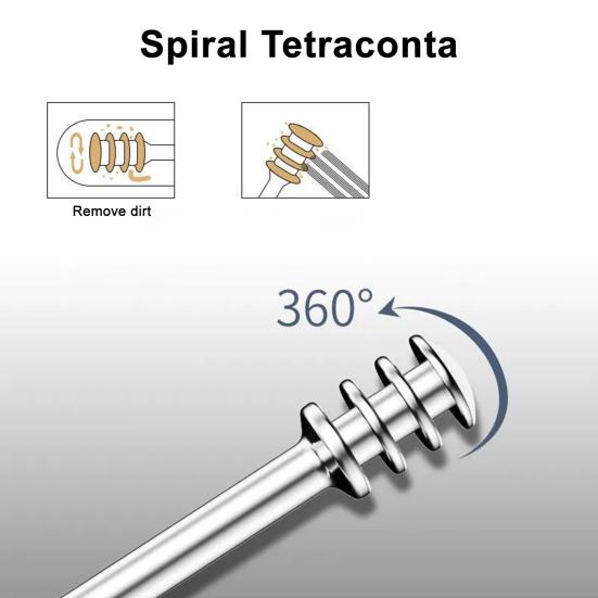 Ear Pick Ear Wax Removal Kit Ear Curette Cleaner 360 Degree Spiral Design Ear Canal Cleaner Ear Cleansing Tool Set