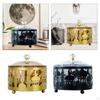 Ramadan Tray Serving Breakfast Craft Gold Islamic Food Storage Container Mubarak Plate for Eid