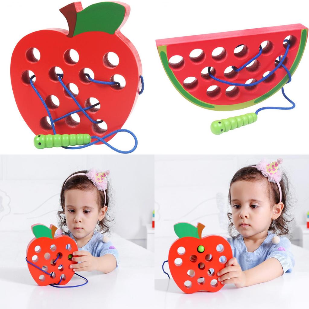 Wooden Diy Educational Toy For Children With Nonelectric Interactive Fruit Puzzle