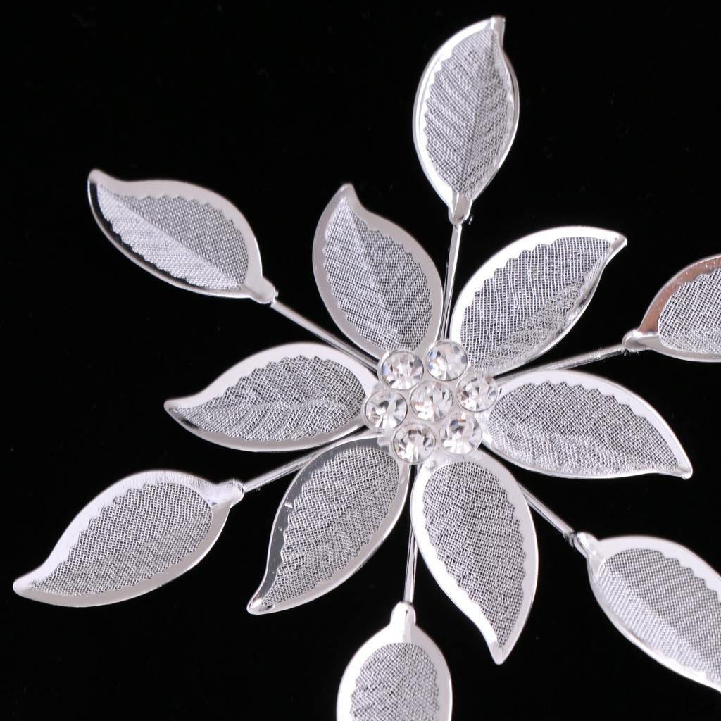 Holiday Christmas Tree Pendant Baubles Filigree Rhinestone Snowflake Gift Wedding Hanging