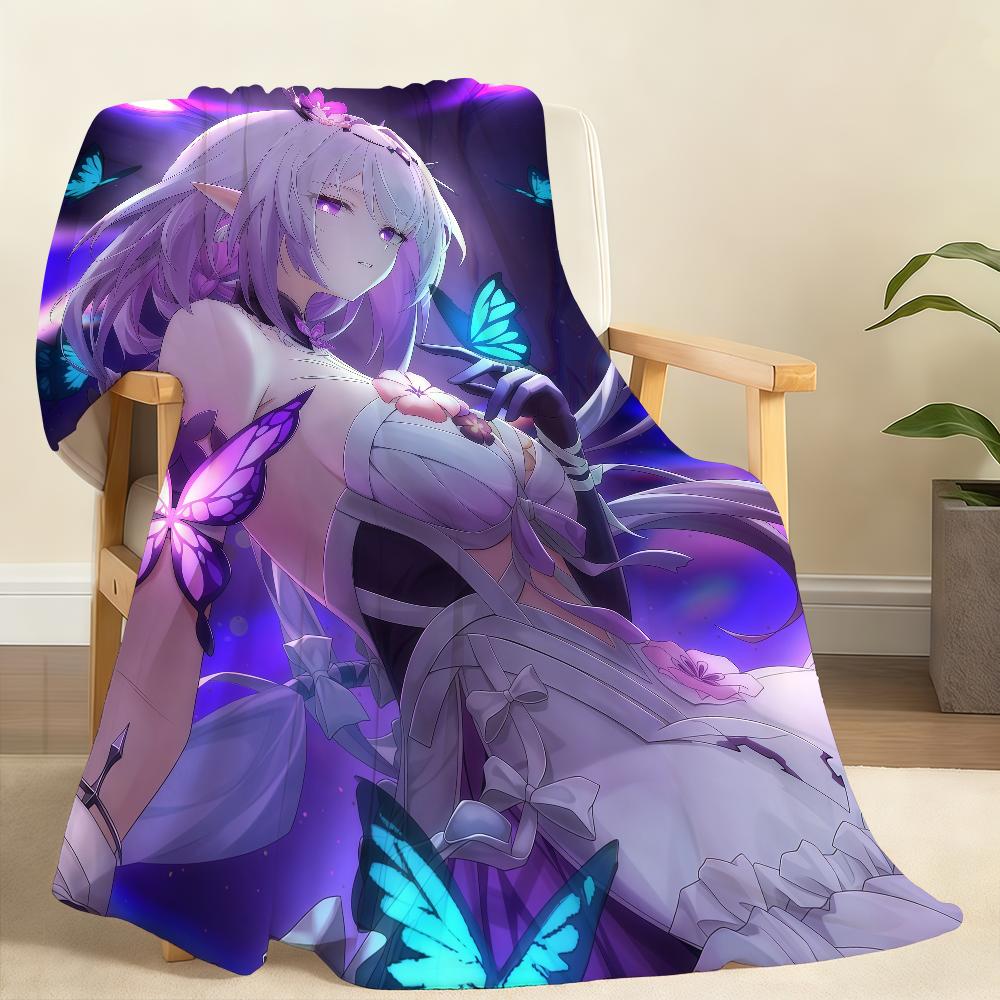 Game Honkai Star Rail Castorice Cute Blanket Soft Throw Blanket for Home Bedroom Bed Sofa Picnic Travel Office Rest Blanket Gift