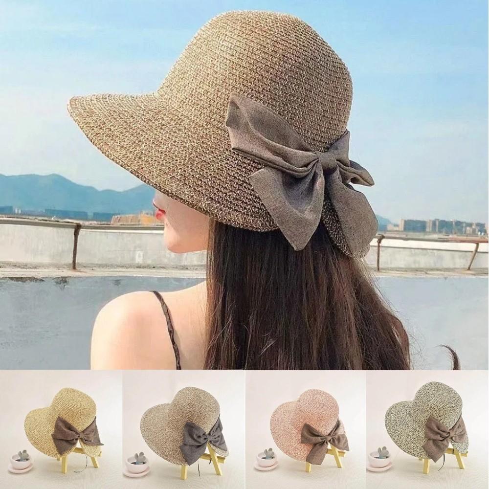 Foldable Women Sun Hat Wide Brim Women's Straw Panama Hat Summer Beach Sun Hat  For Women Outdoor