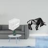 Modern Acrylic Resin Toilet Paper Dispenser with Bull Statue Ornament Abstract Figurine for Wall