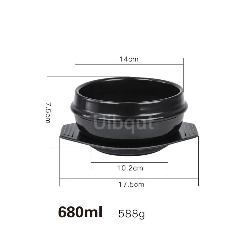 Korean Stone Pot Mixed Rice Stone Pot Korean Cuisine Casserole High Temperature Potted Rice Tableware Pots for Cooking Soup Pot