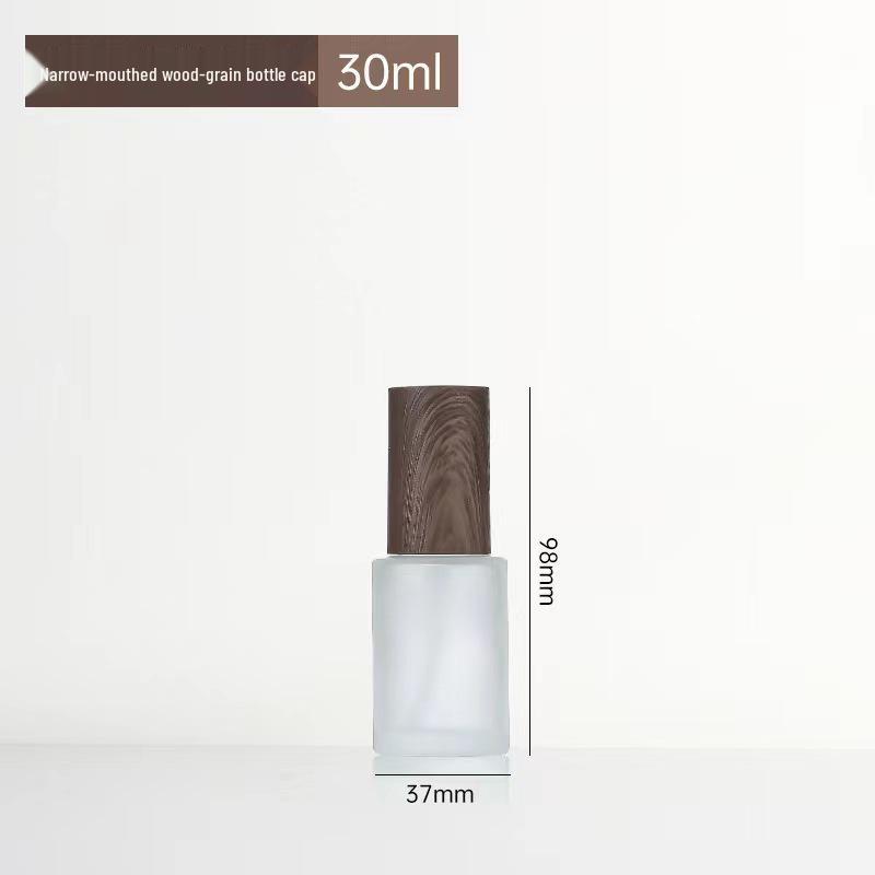 Tarro de Crema Cremosa Esmerilado con Veta de Madera - Botella Cosmética Sellada para Contorno de Ojos y Crema Facial Oscura Recargable