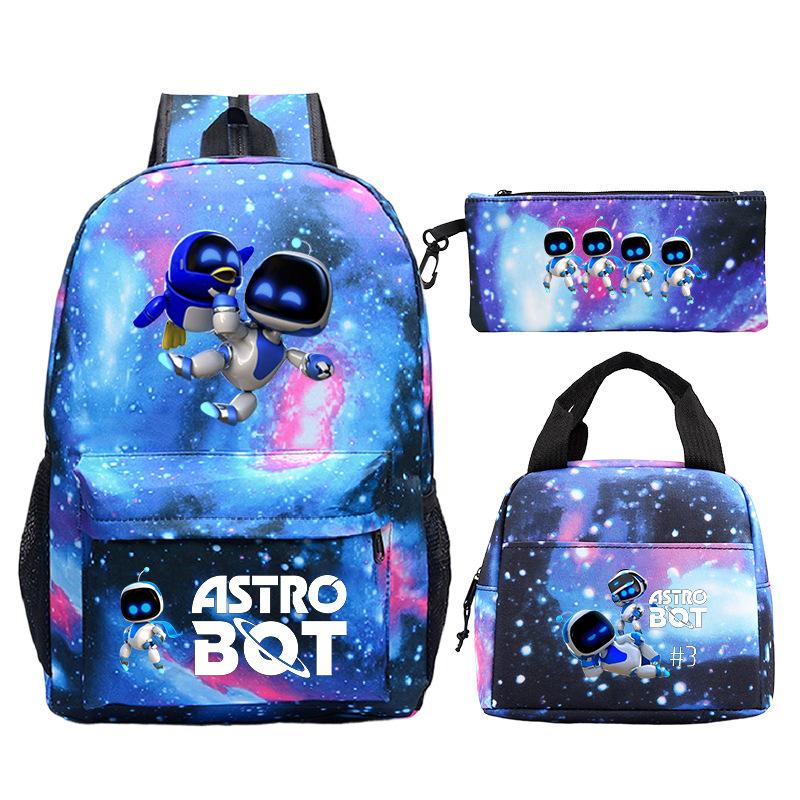 Neues Astro Bot Spiel Merchandise Druck Grund- und Sekundarschule Schultasche Außenhandel Freizeit Kinder Federmäppchen Lunchtasche