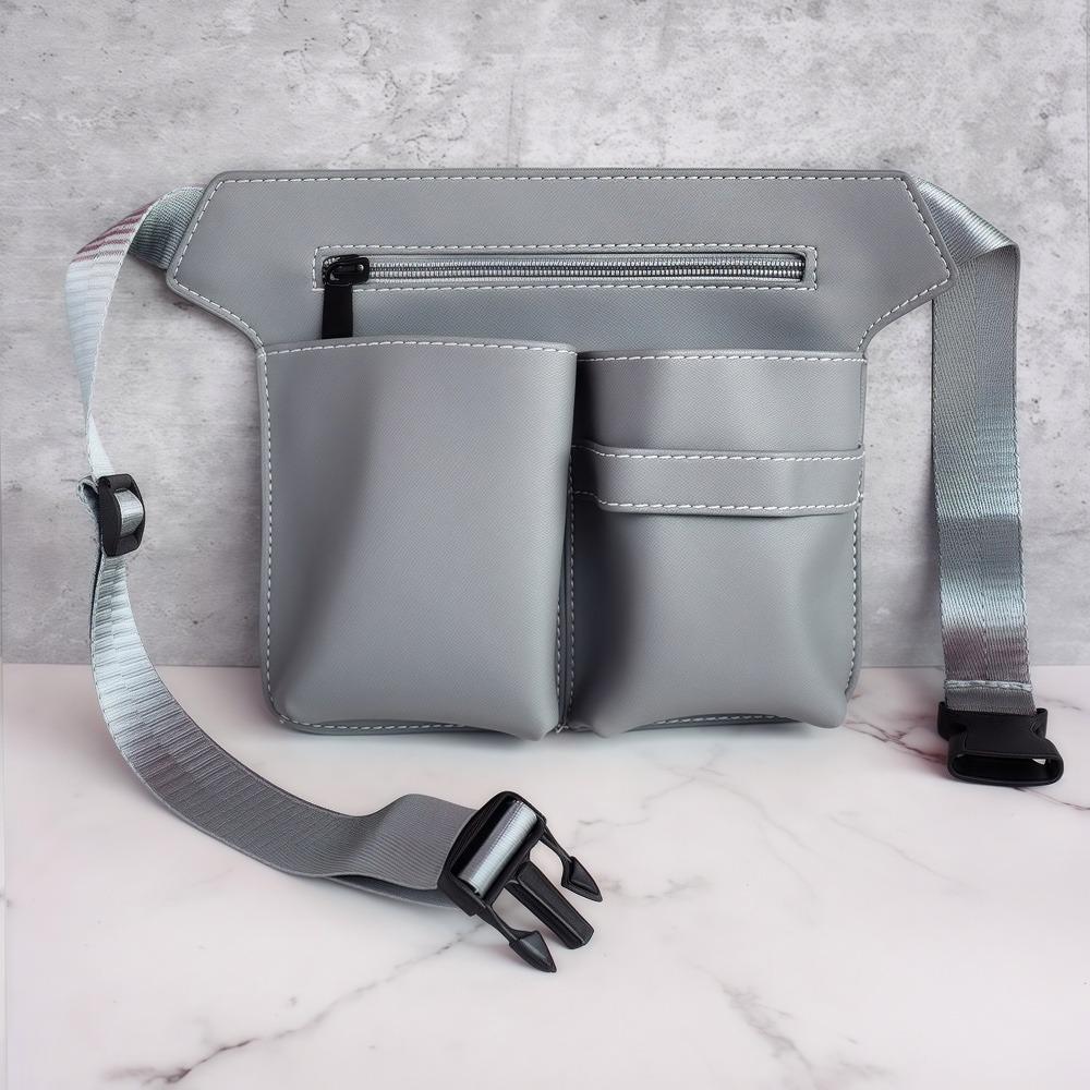 

Hairstylist waist bag, large capacity hair cutting tool kit, beauty and makeup pet tool storage shoulder bag.zwq светло-серый