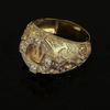 Klassische goldfarbene Ringe für Herren, Goldfarben, eingelegt mit weißem Zirkon, Krone, Punk-Ring, Freund, Party, Modeschmuck