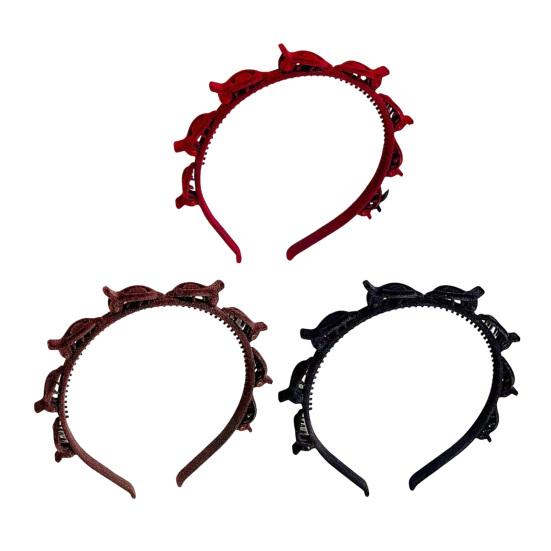 3 stk Flettet Hårbånd med 8 Klemmer Hver Fler-tann Lagdelt Design Hårbøyle Kvinner Jenter Enkel Styling Hårtilbehør