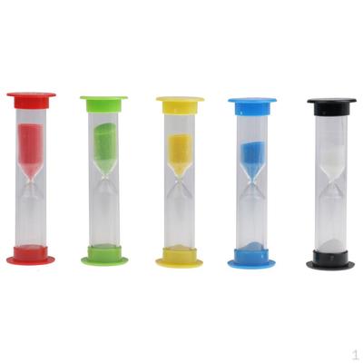 5Pcs & 1+3+5+ Plastic Sandglass Hourglass Clock for Kids Brushing Their Reading Exercising and