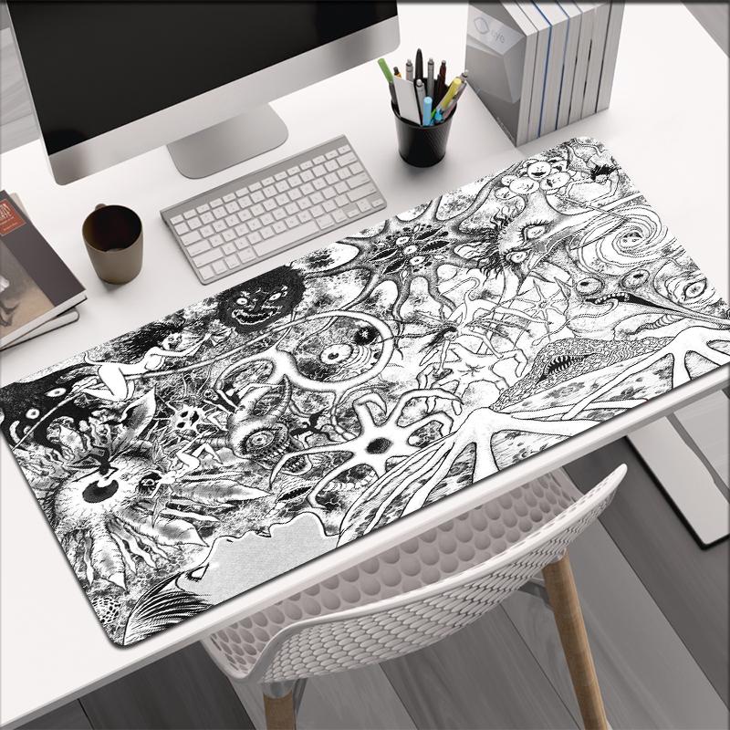 Junji Ito Xxl Mouse Pad Gaming Accessories Keyboard Alfombrillas De Ratón Soft Computer Desk Mat Pc Gamer Cabinet Mousepad Large
