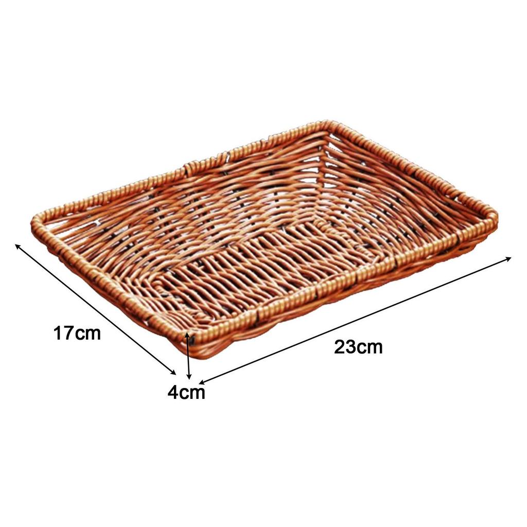 Braided Fruit Hand Woven Serving Tray Organizer Imitation Rattan Basket for Kitchen