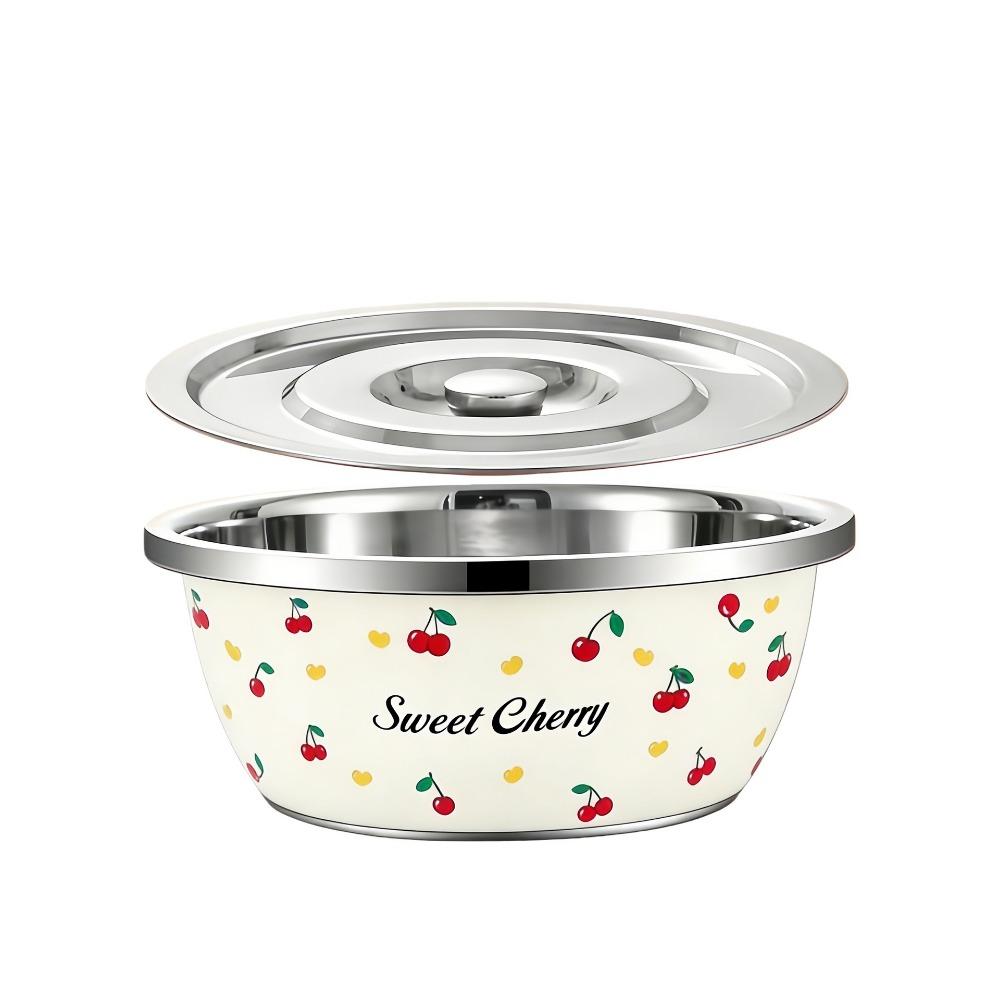

Prepping Salad Bowl Set Stainless Steel Stainless Steel Oil Can Frying Oil Storage 20cm-Bowl with Lid