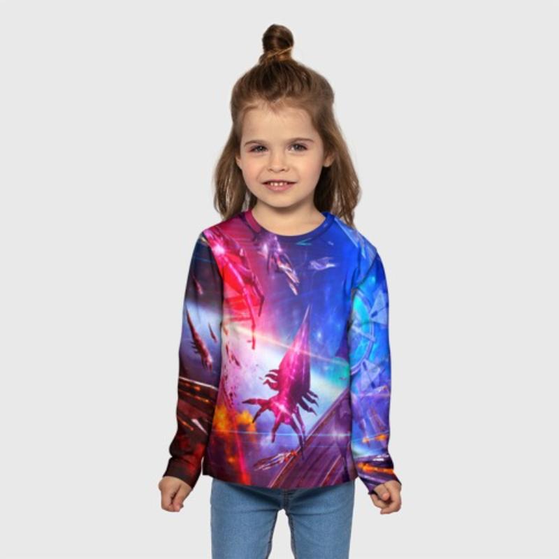 Children's Drawing Print Tie Dye Cute T-shirts Boys Long Sleeved Fashionable Soft Comfortable Top