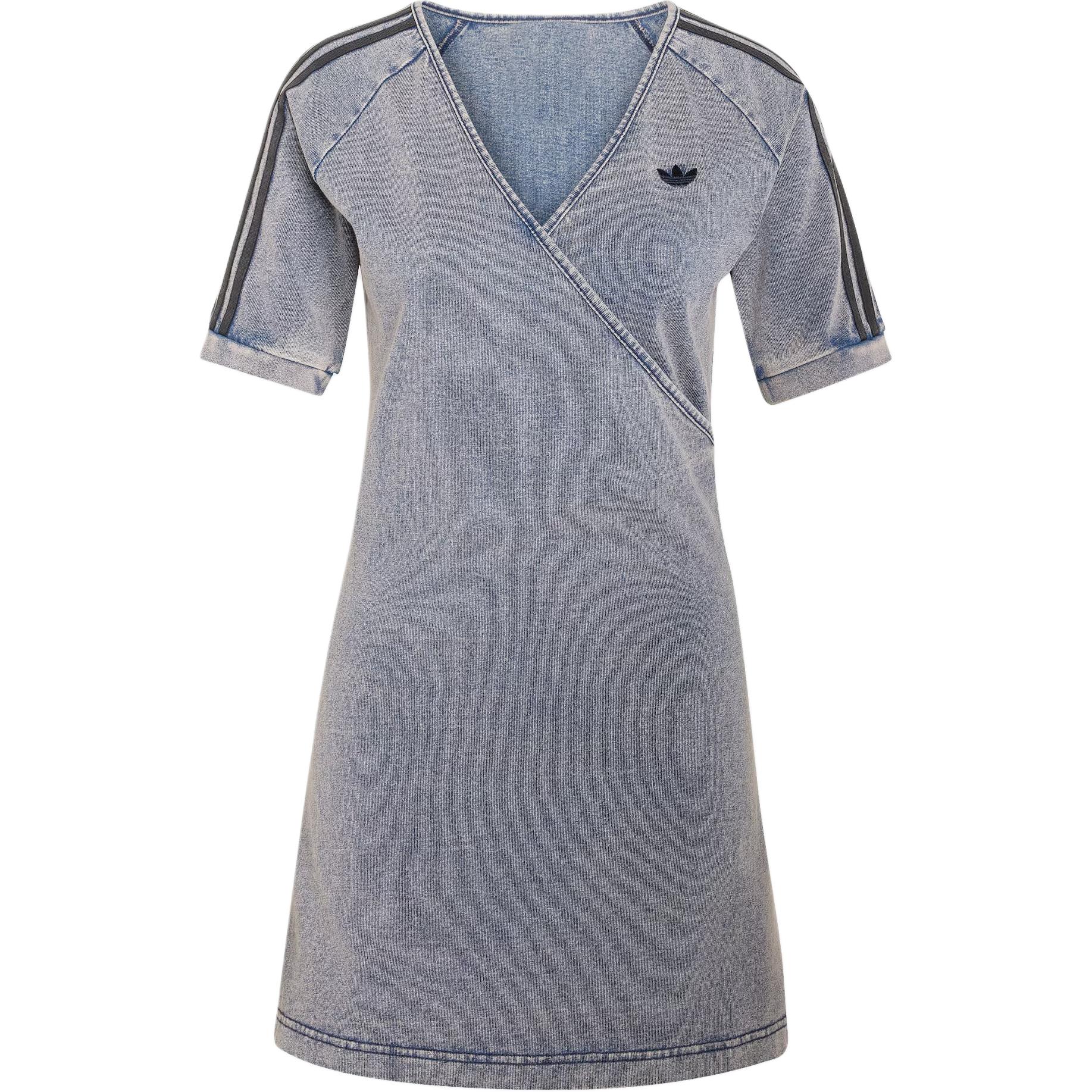 Adidas Originals Adilenium Vintage Cotton Denim Sports Short Sleeve Dress Women dresses KZ5057 S