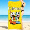 1Pc Cuphead Mugman Adventure Beach Towel, Quick Dry, Multi-Use for Beach Pool Gym Yoga Home Travel, Christmas, Halloween, Xmas Gift M929369