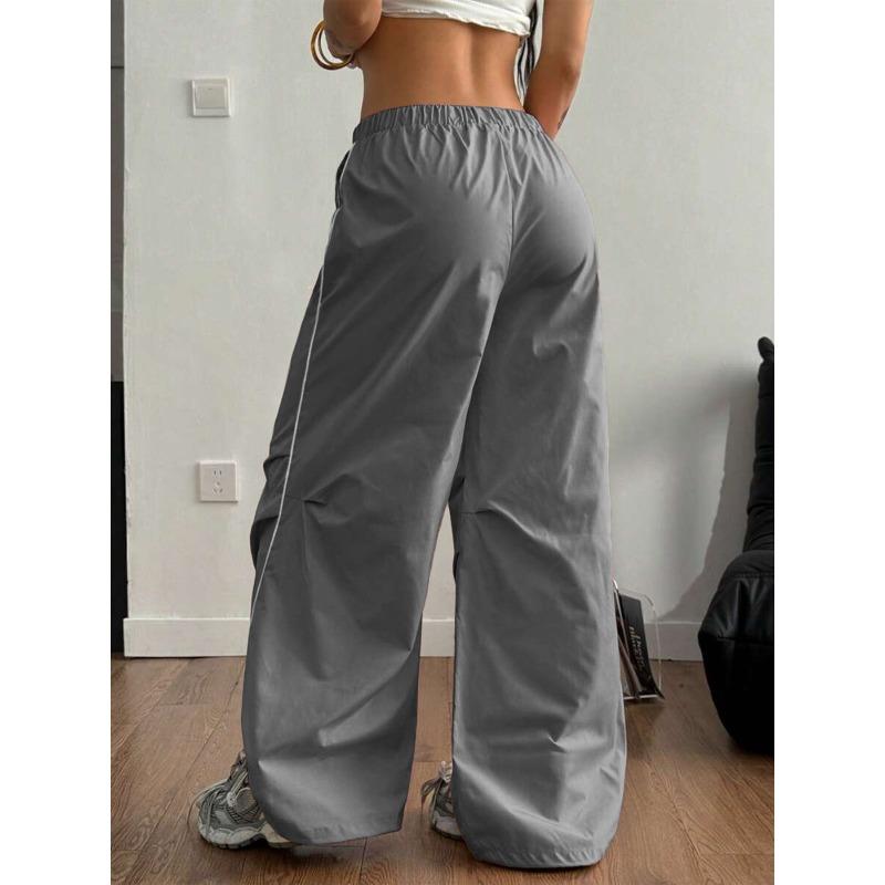 VEZFAA Damenmode, lässig, einfarbig, bedruckt, hohe Taille, Hosen, Hosen und Caprihosen