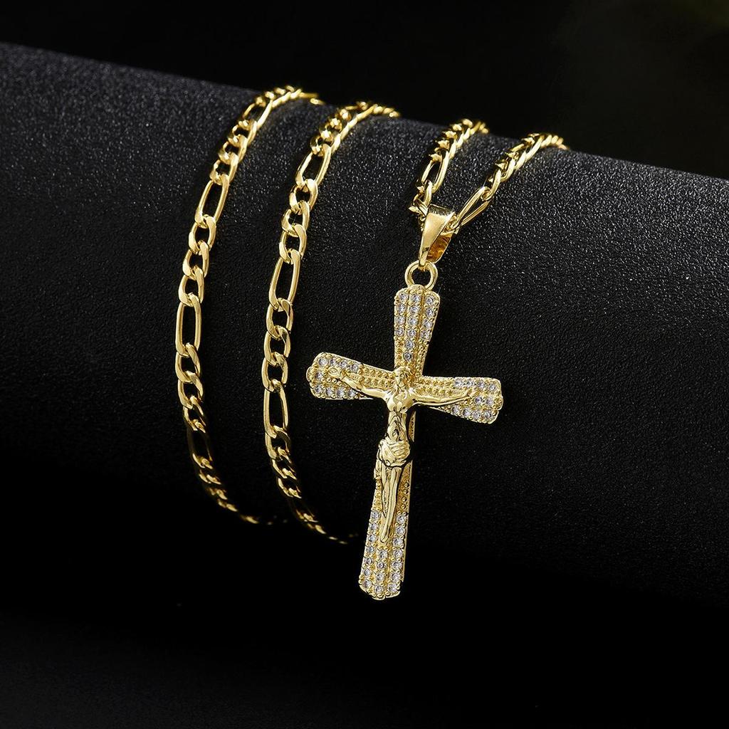 European & American Cross Pendant Men's Necklace - Unisex Style