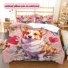 Pink Corgi Pattern Bedding Home Decoration Birthday Gift (1 * duvet cover + 2 * pillowcase, without core)