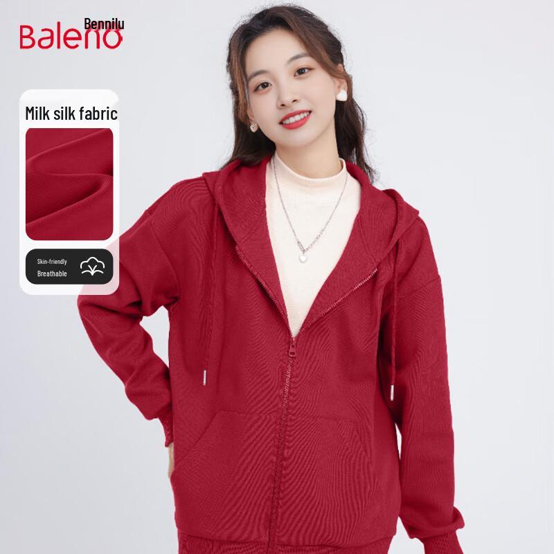 

Кардиган женский Baleno на молнии с капюшоном из овечьей шерсти с плюшевой подкладкой L