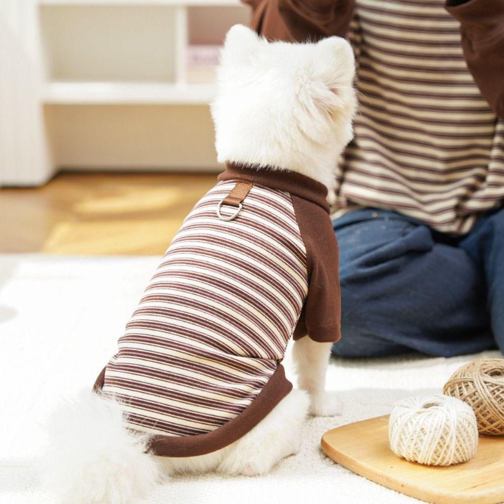 Colorful Dog Hoodies Soft Dog Base Coat Pet Jumpsuit Overalls Striped Pet Clothes  Going Out