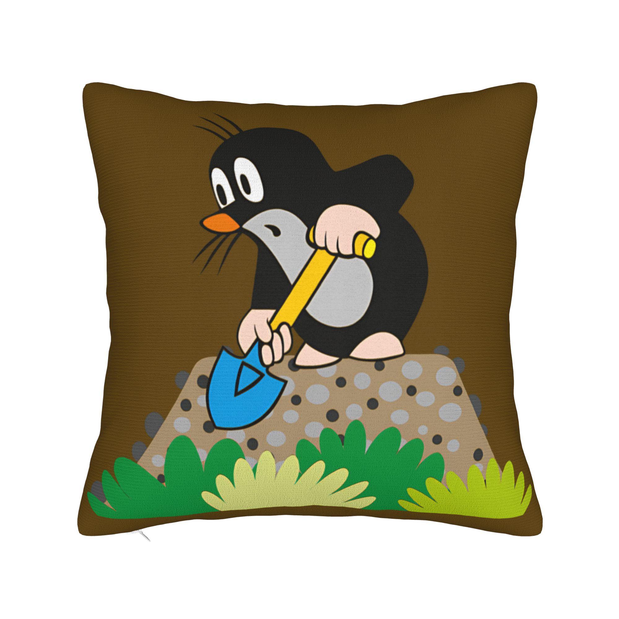 

Printed The Little Mole Krtek Flowers Pillowcase Polyester Cushion Cover Decor Cartoon Pillow Case Cover Home Zippered 45cm x 45cm
