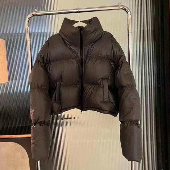 Autunno Inverno Donna Cappotto in cotone Colletto alla coreana Protezione collo Manica lunga Antivento Termico Imbottito spesso Chiusura con cerniera liscia Giacca morbida da donna
