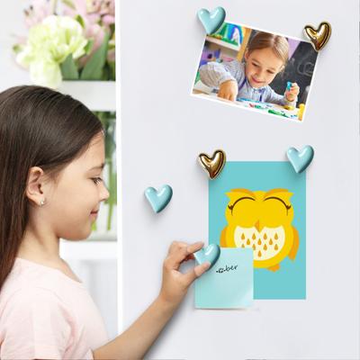 10Pcs Acrylic Love Heart Refrigerator Magnet DIY Home Office Kitchen Locker Fridge Electroplating Heart Shape Magnetic Decoration Ornament