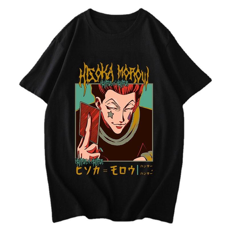 Cross-border Anime Summer New Pure Cotton Full-time Hunter Two-dimensional Animation Printed Men's Loose Casual T-shirt Men's