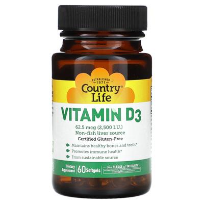 Vitamin D3, 62.5Mcg (2.500 IE), 60 Weichkapseln