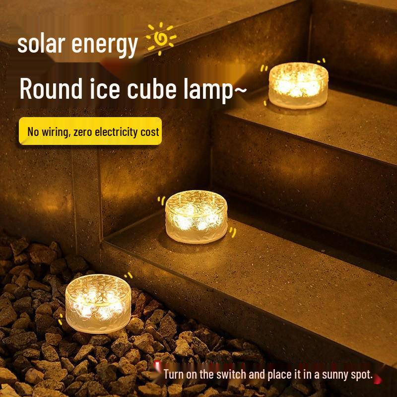 Waterproof Solar Outdoor Villa Courtyard Lamp: Ice Brick Design for Gardens and Balconies