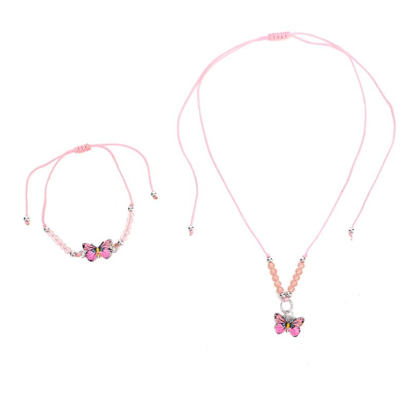 Ladies Butterfly Pendant Necklace Bracelets For Women Beads Necklace Choker Accessories Jewelry Gift