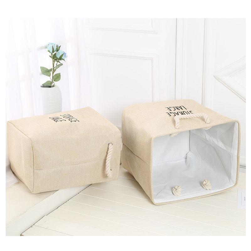 Büyük Katlanabilir Saklama Kutusu Düzenleyici Katlanabilir Sağlam Kumaş Saklama Sepeti Kulplu Giysiler Oyuncaklar Çocuk Odası Ev Yatak Odası için