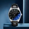 Men's Blue Leather Strap Fashion Wristwatch