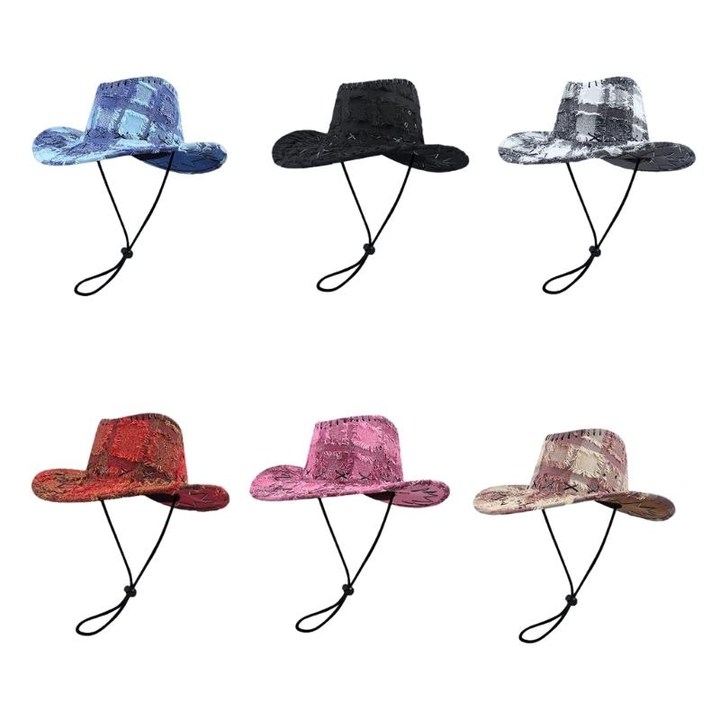 Vintage Costume Western Cowboy Hat Cosplay Cap Household Decoration for Home Festival Shopping Traveling Supplies