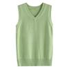 Damen Strickweste V-Ausschnitt Ärmellos Rippenbesatz Einfarbig Weste Tops Herbst Winter Lockere Passform Strickmode