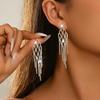 Eco-friendly Diamond Tassel Geometric Rhombus Earrings - Fashionable, Luxury Long Dangles